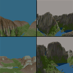 Exemples de rendu par voxels.